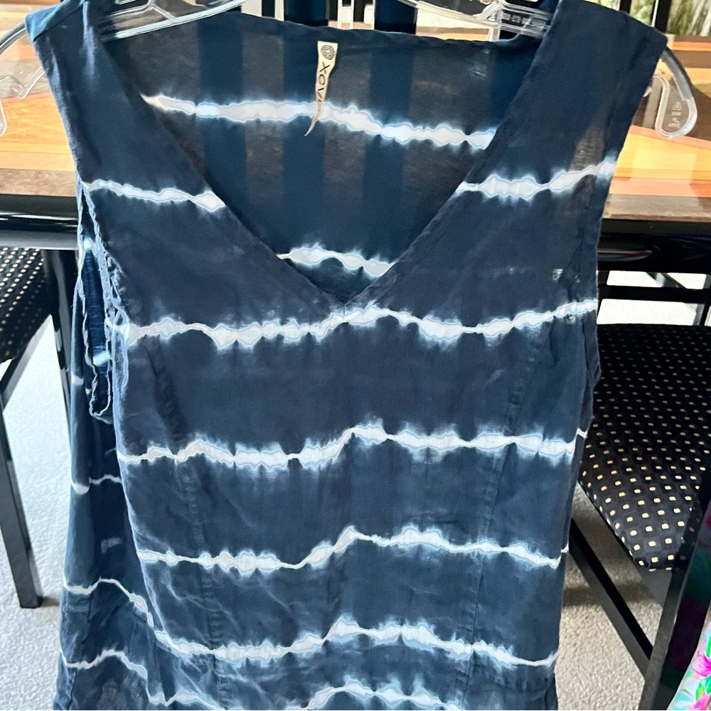 Tye dyed tank top with pleated back